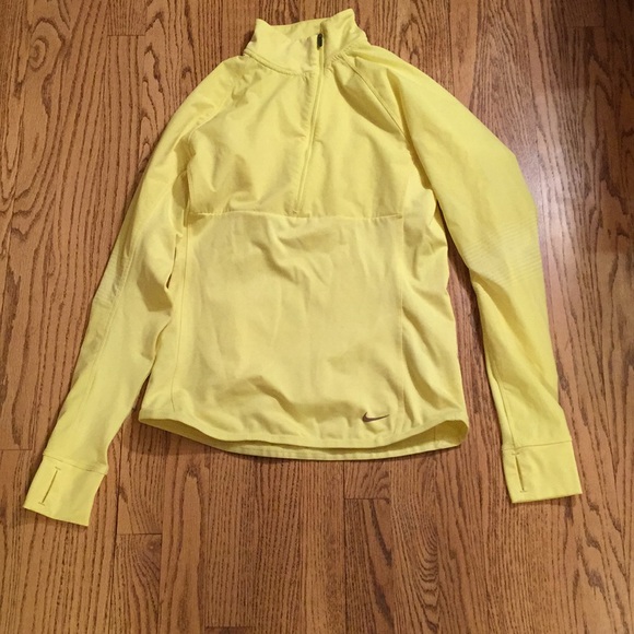 Nike Tops - Nike women’s yellow running 1/4 zip sweatshirt